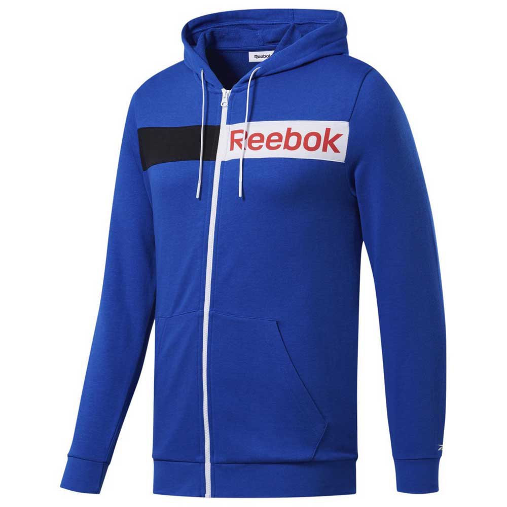 Reebok Training Essentials Linear Logo Full Zip Sweatshirt Blau M Mann von Reebok