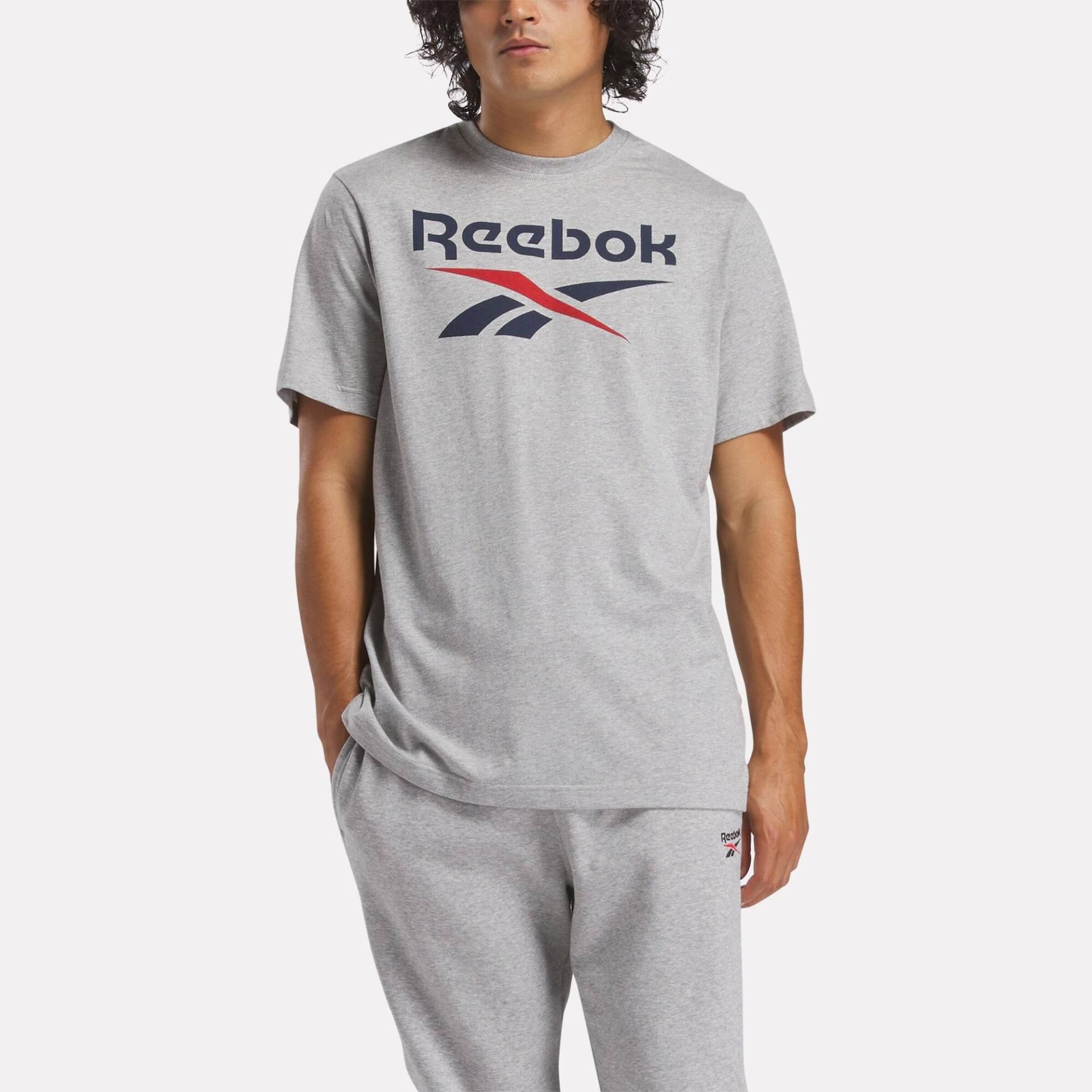 T-Shirt Herren Baumwolle Logo-Print - grau T-Shirt Herren Baumwolle Logo-Print - grau von Reebok