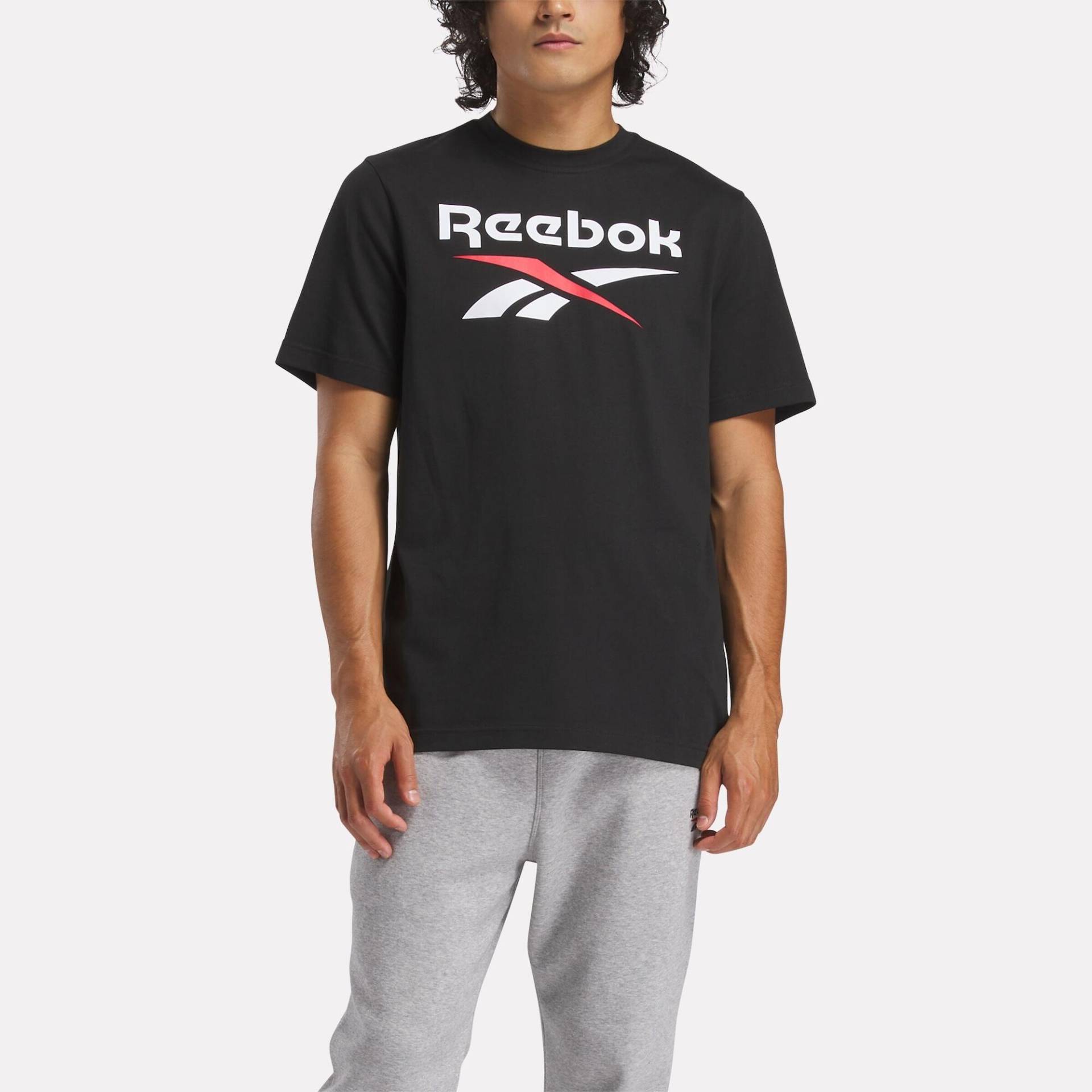 T-Shirt Herren Baumwolle Logo-Print - schwarz T-Shirt Herren Baumwolle Logo-Print - schwarz von Reebok