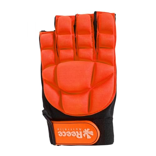 Reece Hockey Handschuh - Komfort halbe Fingerhandschuh - Silikonstollen für Einen Besseren Griffe und Vollständigen Schutz - Linkshandschuh - Hockey Handschuhe Kinder - Orange - Größe M von Reece