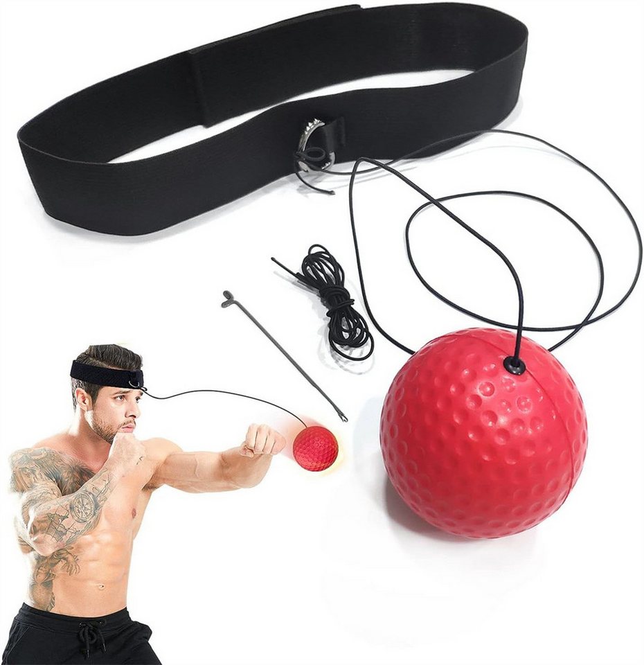 RefinedFlare Lernspielzeug Modifizierter Box-Reflexball, verstellbares Stirnband, Reaktionsball (1-St., Fitness-Reflextraining (mit Ersatz-Seileinfädler), Bungee-Seil für Boxtraining, Mixed Martial Arts von RefinedFlare