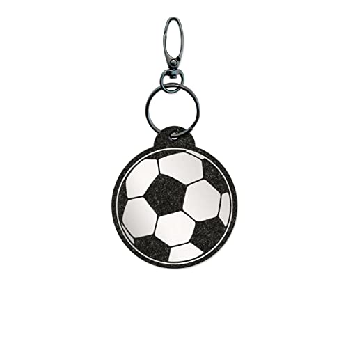 Reflexy Fußball Reflektoranhänger - Recycling-Filz Fußgängerreflektor Reflektor-Anhänger Fußball Soccer Fusssball Fußballspieler Kicken Kicker Fußballplatz Stadion Fan Sport Ball Ei von Reflexy