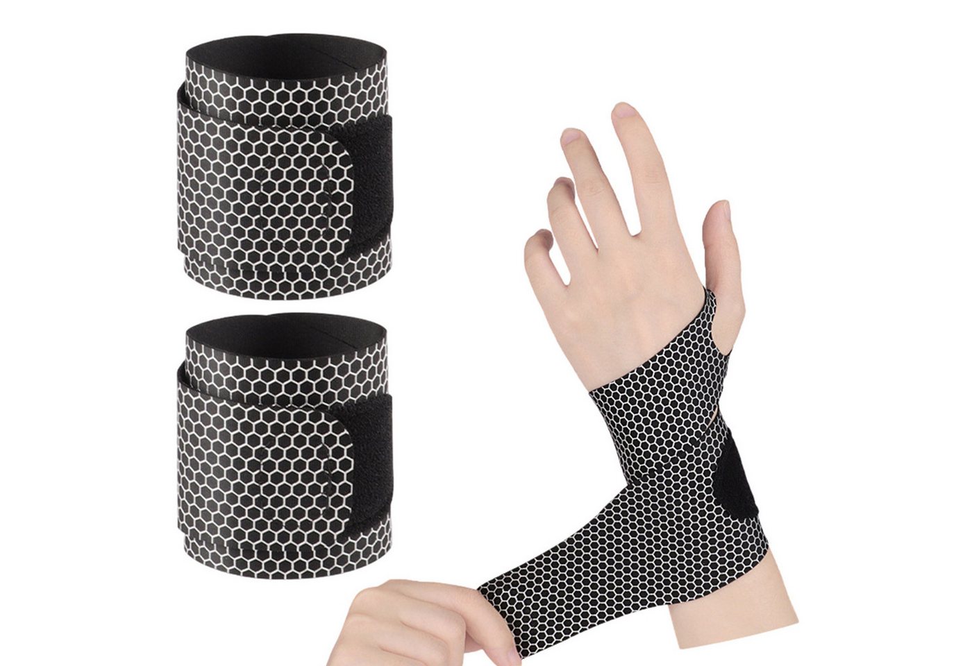 Refttenw Handbandage Handgelenkbandage Atmungsaktive Handgelenkband für Tennis Fitness, Klettverschluss, 1 Paar von Refttenw