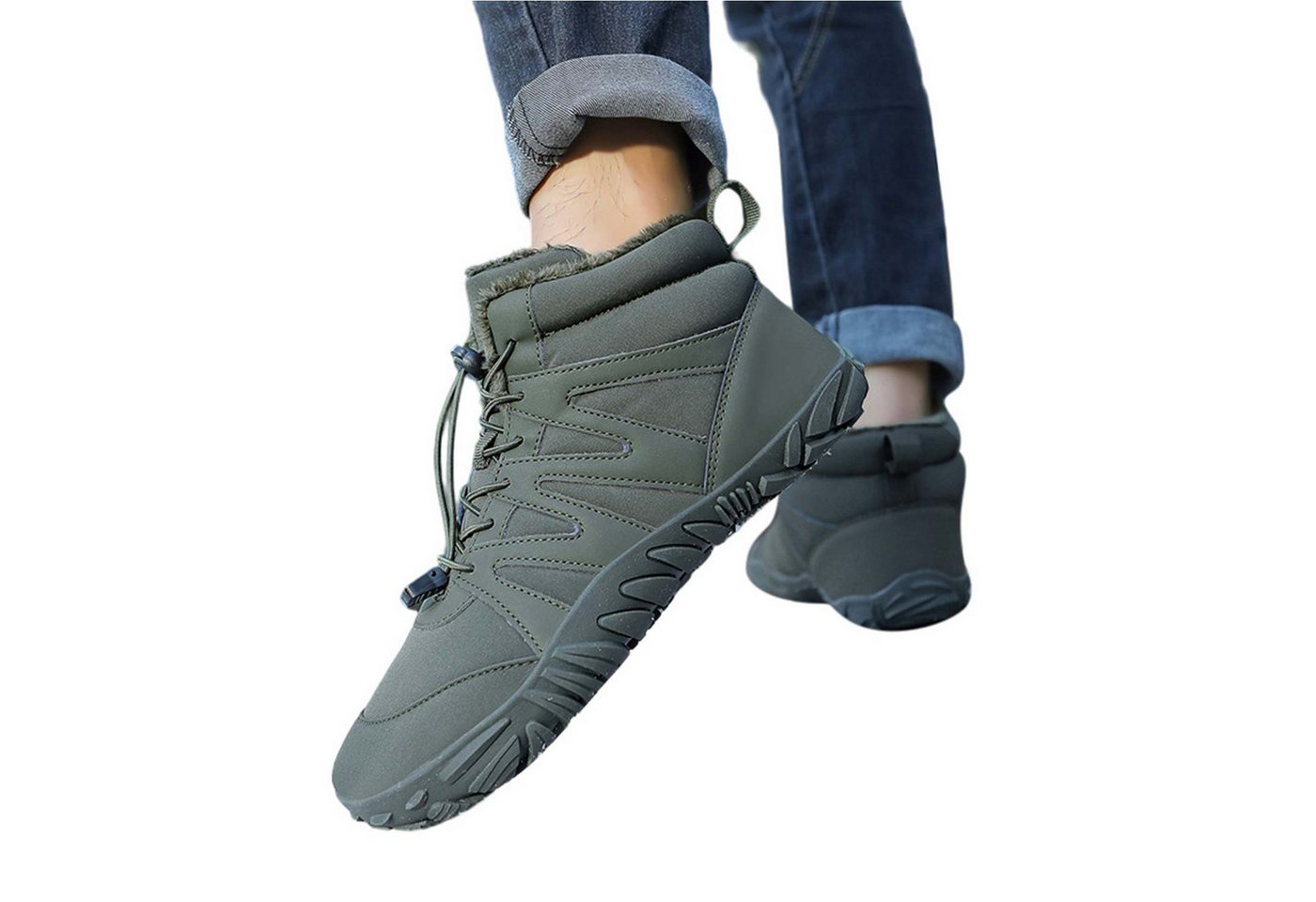 Refttenw Leichte Rutschfeste Barfußschuhe Gefüttert Winterstiefel Wanderschuhe Barfußschuh wasserabweisend Refttenw Leichte Rutschfeste Barfußschuhe Gefüttert Winterstiefel Wanderschuhe Barfußschuh wasserabweisend von Refttenw