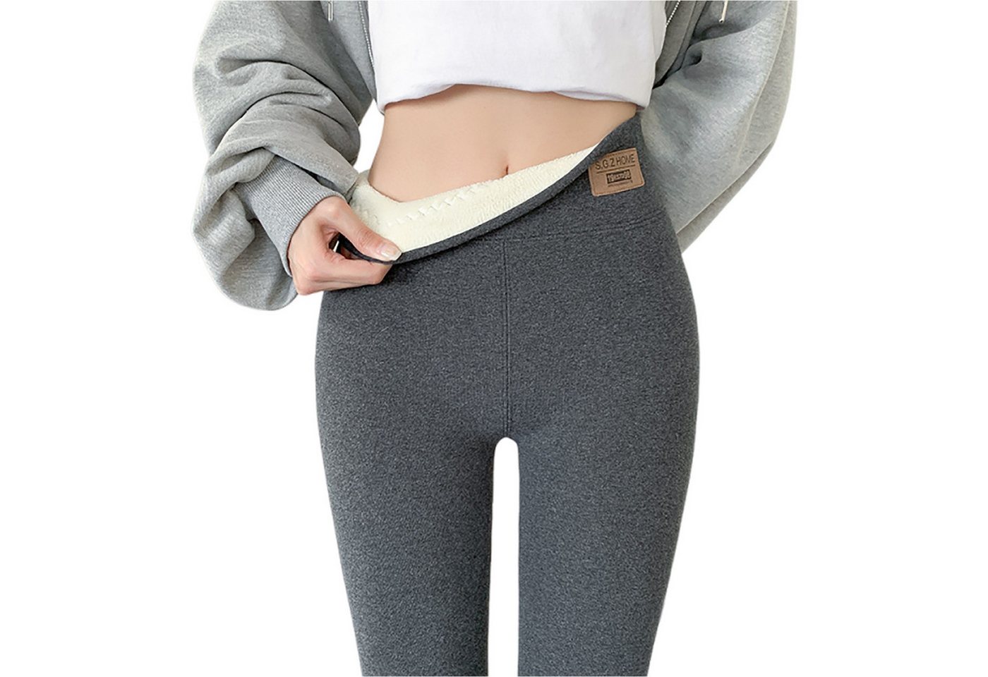 Refttenw Thermoleggings Verlängert Leggins Gefütterte Highwaist Damen Stretch-Hose mit Shaping Effekt von Refttenw