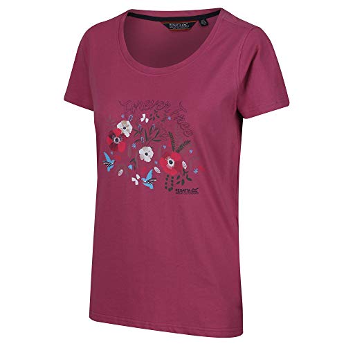 Regatta Damen Filandra Iv' Coolweave Cotton Graphic Print Short Sleeve T-Shirt/Polos/Unterhemden, violett, 46 Regatta Damen Filandra Iv' Coolweave Cotton Graphic Print Short Sleeve T-Shirt/Polos/Unterhemden, violett, 46 von Regatta