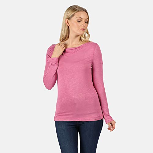 Regatta Damen Frayler' Langärmliges Top mit Wasserfallausschnitt T-Shirt/Polos/Unterhemden, violett, 42 von Regatta