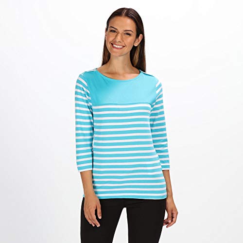 Regatta Pandara Coolweave Baumwoll-Jersey-Top für Damen, azurblau, 36 von Regatta