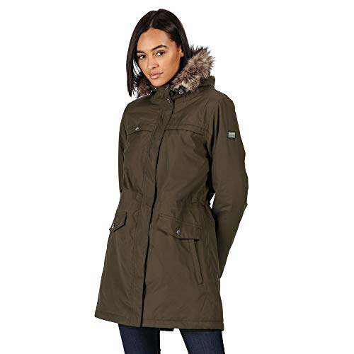 Regatta Damen Serleena Ii Waterproof Taped Seams Insulated Lined Hooded Jacket With Security Pocket Jacke, dunkles kaki, XS EU Regatta Damen Serleena Ii Waterproof Taped Seams Insulated Lined Hooded Jacket With Security Pocket Jacke, dunkles kaki, XS EU von Regatta