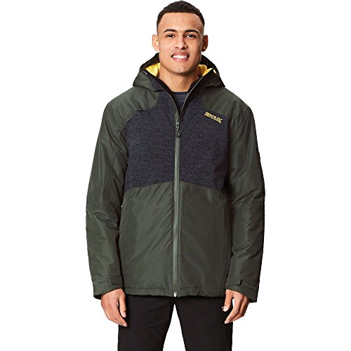 Regatta Herren Garforth Ii wasserdichte und atmungsaktive Thermoguard-isolierte Kapuze Jacke, Dunkles Khaki/Schwarz, XL Regatta Herren Garforth Ii wasserdichte und atmungsaktive Thermoguard-isolierte Kapuze Jacke, Dunkles Khaki/Schwarz, XL von Regatta