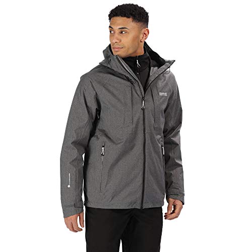 Regatta Herren Jacke Glyder V wasserdichte und Atmungsaktive, 3in1 Jacke mit Softshell-Innenfutter S Magnet(Black) von Regatta