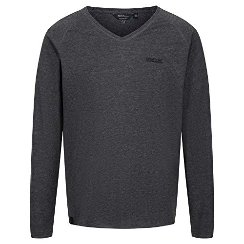 Regatta Herren Kiro Coolweave Baumwolle Langarm V-Ausschnitt Jersey T-Shirts/Polos/Westen von Regatta