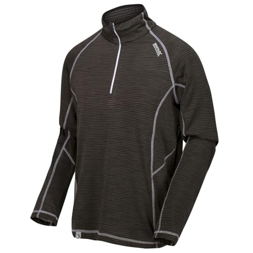 Regatta Herren Yonder Quick Dry Grid Fabric Performance Wicking Zip Neck Fleece T-Shirts/Polo-Hemden/Westen, Magnet, XXL von Regatta