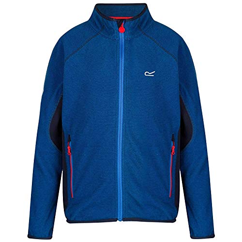 Regatta Kid's Pira Extol Stretch Mini Stripe Micro Fleece mit durchgehendem Reißverschluss, Oxford Blue/Navy, Größe 3-4 von Regatta