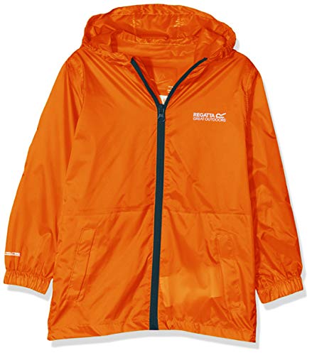 Regatta Regvv Kinder Kid Pack It III wasserdichte und atmungsaktive ungefütterte leichte Kapuzenjacke – Blaze Orange, 13 Jahre von Regatta