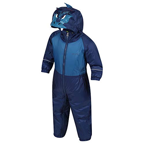 Regatta Kinder 'Mudplay Iii' Waterproof Insulated Reflective Suit Überhose, Preußisch/Burnt Lachs, Size: 18-24 von Regatta