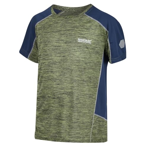 Regatta Kinder Takson II' Active with Airflow Mesh T-Shirts/Polo-Hemden/Westen, Jeansstoff Electric Lime/Dark, 176 von Regatta