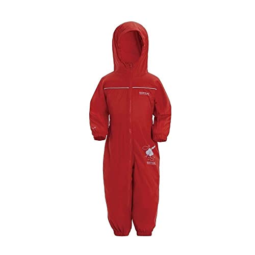 Regatta Puddle IV, Wasserdichter Ganzanzug für Kinder, Rot (Pepper), 3-4 Jahre (104 EU) von Regatta