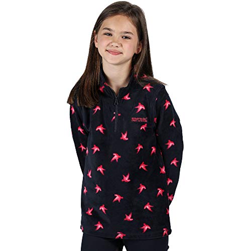 Regatta Unisex Kids Lovely Jubblie Fleece mit 3/4-Reißverschluss, bedruckt M Navy Vogel Regatta Unisex Kids Lovely Jubblie Fleece mit 3/4-Reißverschluss, bedruckt M Navy Vogel von Regatta