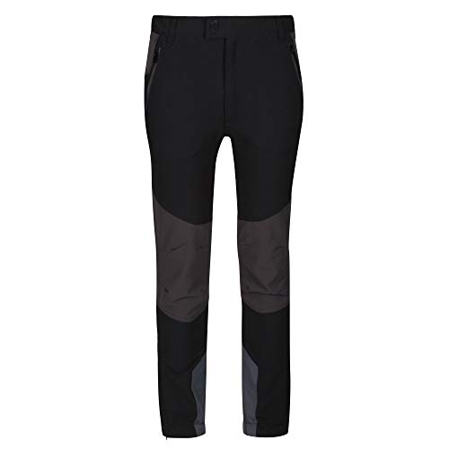 Regatta Unisex-Kinder Kids' Tech Mountain Walking Trousers Wanderhose, Black/Ash, Regatta Unisex-Kinder Kids' Tech Mountain Walking Trousers Wanderhose, Black/Ash, von Regatta