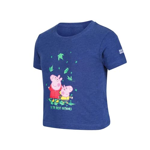 Regatta Unisex-Kinder Peppa Pig T-Shirt aus gemischter Coolweave-Baumwolle mit aufgedrucktem Muster, New Royal Blue, 92 EU (18-24 Monate) von Regatta