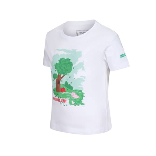 Regatta Unisex-Kinder Peppa Pig T-Shirt aus gemischter Coolweave-Baumwolle mit aufgedrucktem Muster, Weiß, 116 von Regatta