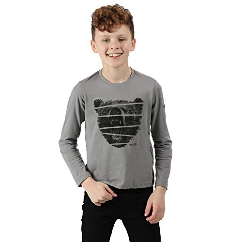 Regatta Unisex-Kinder-T-Shirts Wendell aus Baumwolle mit Grafik-Druck, langärmelig Regatta Unisex-Kinder-T-Shirts Wendell aus Baumwolle mit Grafik-Druck, langärmelig von Regatta