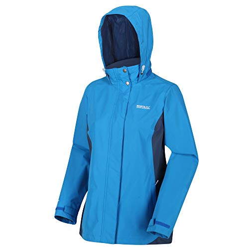 Regatta Women Daysha' Lightweight Taped Seams Mesh Lined with Concealed Hood Outdoors Summer Jacket, BlueAster/DarkDenim, 8 von Regatta