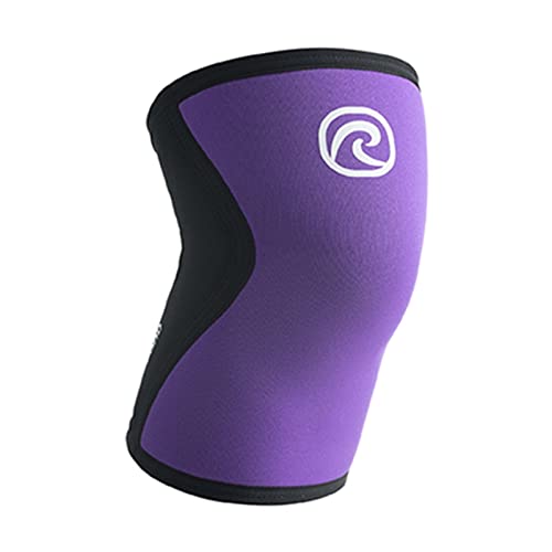 Rehband Kniebandage Kraftsport, Kniestütze für Cross Fit & schweres Training, Knee Sleeve aus 5 mm Neopren, in vielen Farben & Größen, Unisex, Farbe:Lila, Größe:M von Rehband