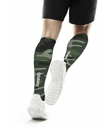 Rehband Kompressionsstrümpfe Herren & Damen, 1 Paar, Kompressionssocken Sport, Stützstrumpf 15-20 mmHg, Farbe:Camo, Größe:M von Rehband