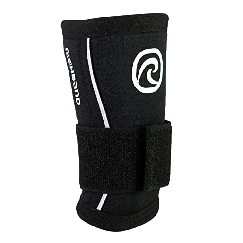 Rehband Power Max Handgelenkbandage, Neopren Handgelenkstütze Krafttraining, stabilisierende Bandage für das Handgelenk mit extra Stabilisierung, Farbe:Schwarz, Größe:S, Seite:Links von Rehband