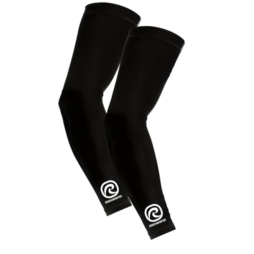 Rehband QD Arm Sleeve, Armstulpe, Kompressionsbandage für Basketball, Handball & Fitness, Armschutz, Farbe:Schwarz, Größe:L/XL von Rehband