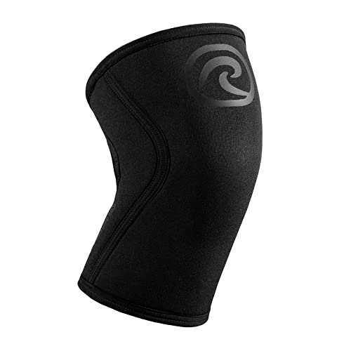 Rehband Kniebandage Kraftsport, Kniestütze für Cross Fit & schweres Training, Knee Sleeve aus 5 mm Neopren, in vielen Farben & Größen, Unisex, Farbe:Carbon/Schwarz, Größe:XL von Rehband