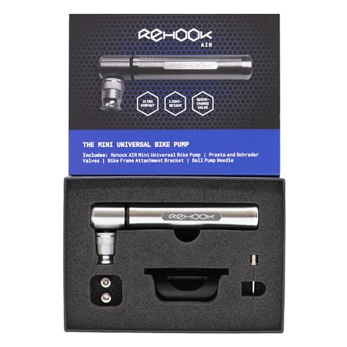 Rehook Air – Die Mini Universal Fahrradpumpe für Radfahrer – Fahrradpumpe, Rahmenhalterung, Ballpumpe mit Nadel, passt auf alle Fahrradventile Rehook Air – Die Mini Universal Fahrradpumpe für Radfahrer – Fahrradpumpe, Rahmenhalterung, Ballpumpe mit Nadel, passt auf alle Fahrradventile von Rehook