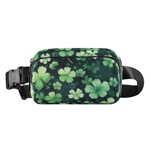 Bauchtasche mit vierblättrigem Kleeblatt-Muster, für Damen und Herren, Gürteltasche mit verstellbarem Riemen, Gürteltasche für Reisen, Workout, Wandern, mehrfarbig, Einheitsgröße Bauchtasche mit vierblättrigem Kleeblatt-Muster, für Damen und Herren, Gürteltasche mit verstellbarem Riemen, Gürteltasche für Reisen, Workout, Wandern, mehrfarbig, Einheitsgröße von Reiacy