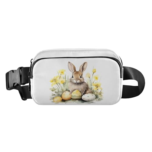 Gürteltasche mit gelbem Osterhasen-Motiv für Damen und Herren, Crossbody-Taillenbeutel mit verstellbarem Gurt, Gürteltasche für Reisen, Workout, Wandern, mehrfarbig, Einheitsgröße von Reiacy