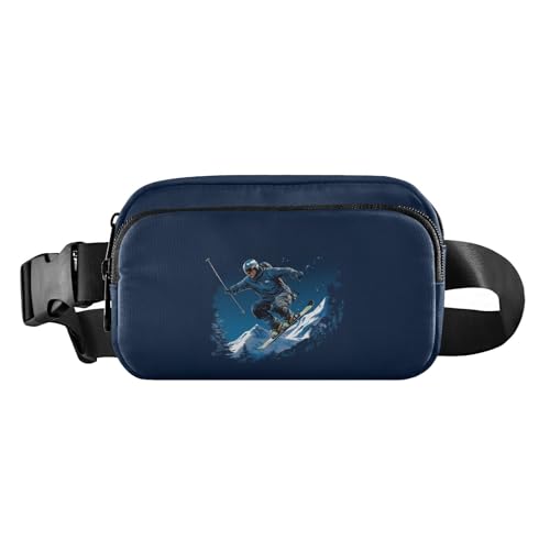 Snow Mountain Skier Bauchtasche für Damen und Herren, Crossbody-Hüfttasche mit verstellbarem Gurt, Gürteltasche für Reisen, Workout, Wandern, mehrfarbig, Einheitsgröße von Reiacy