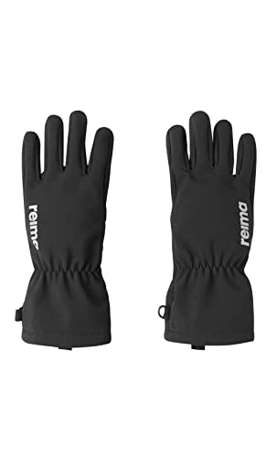 Reima Softshell Handschuhe Tehden Wasserabweisende Übergangshandschuhe aus strapazierfähigem Softshell-Material – Gefütterte Kinder Handschuhe mit weichem Polyester-Gestrick Black 2 von Reima