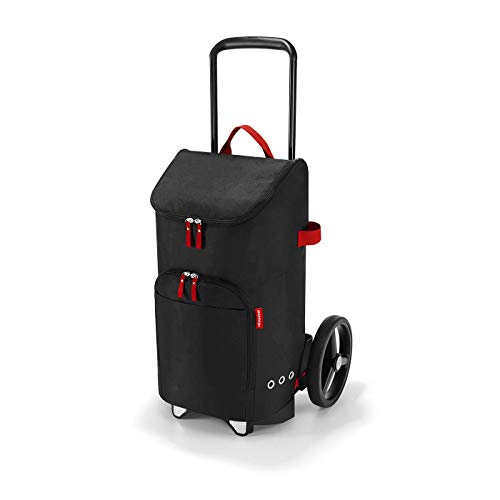 citycruiser Rack + citycruiser Bag Set moderner, robuster Einkaufstrolley aus Aluminium, leichtlaufende Rollen - große Einkaufstasche, 34x60x24 cm, 45 l, Black (7003) von reisenthel