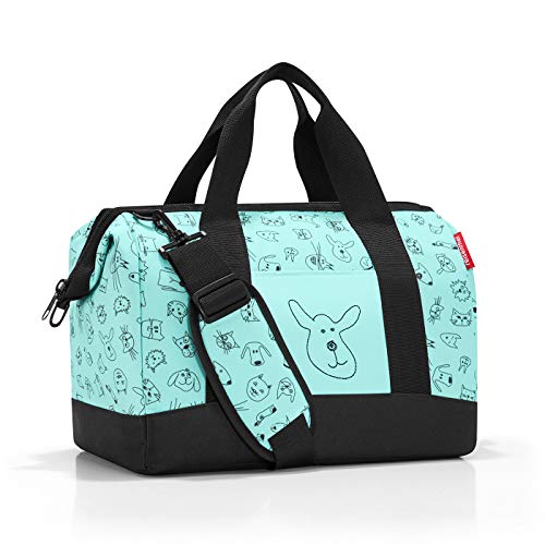 reisenthel Allrounder M Kids in Mint mit süßem Tiermotiv – Kleine Reisetasche für Kinder – Mit Stecklasche für Reisetrolleys reisenthel Allrounder M Kids in Mint mit süßem Tiermotiv – Kleine Reisetasche für Kinder – Mit Stecklasche für Reisetrolleys von reisenthel