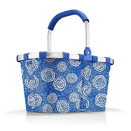 reisenthel carrybag Batik Blue – Stabiler Einkaufskorb mit viel Stauraum und praktischer Innentasche – Elegantes und wasserabweisendes Design von reisenthel