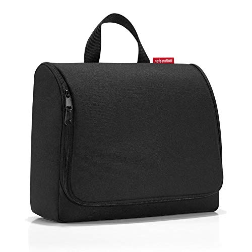 reisenthel toiletbag XL WO7003 in Black Kulturbeutel mit 4l Volumen Aufklappbar mit Haken zum Aufhängen und Spiegel B 28 x H 25 x T 10 cm von reisenthel