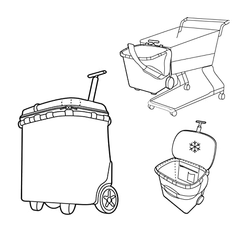 reisenthel carrycruiser iso Twist Silver Tragbarer und verschließbarer Einkaufstrolley mit Kühlfunktion, stabilem Aluminiumrahmen, Schultergurt und herausnehmbarer Netz-Innentasche von reisenthel