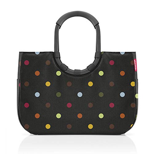 reisenthel loopshopper L frame OR7056 dots - Einkaufstasche mit 25l Volumen - wasserabweisend - B 46 x H 34,5 x T 25 cm von reisenthel