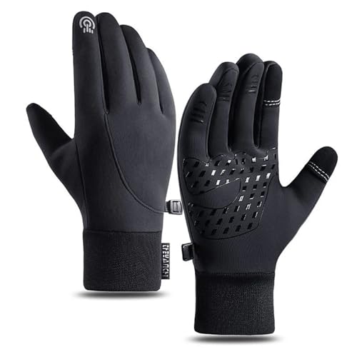 Reiteag Alpenwolken Wasserdichtes Fleece Original, Handschuhe Herren Winter Wasserdicht, Fahrradhandschuhe Damen und Herren Winter (SCHWARZ, L) von Reiteag