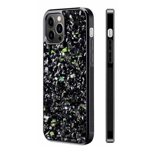 Forged Carbon Fiber Phone Case, Real Forged Carbon Fiber for iPhone 15 14 13 12 Pro Max, Ultra-Thin Magnetic Shockproof Protective Cover, Support Wireless Charging (for iPhone 13Pro,Green) von Rejckims