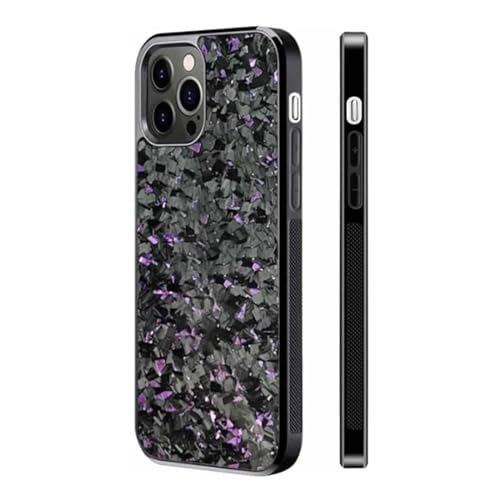 Forged Carbon Fiber Phone Case, Real Forged Carbon Fiber for iPhone 15 14 13 12 Pro Max, Ultra-Thin Magnetic Shockproof Protective Cover, Support Wireless Charging (for iPhone 15ProMAX,Purple) von Rejckims