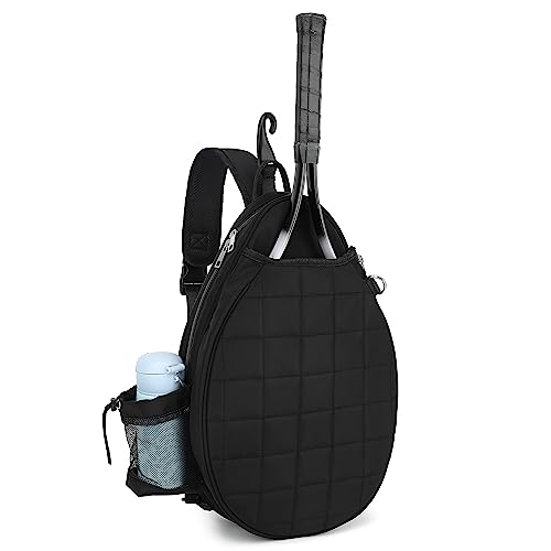 Rejolly Tennisschläger-Tasche für Damen und Herren, gesteppt, wasserabweisend, eine Schultertasche, Crossbody-Tasche für Pickleball-Paddel, Badmintonschläger, New Black, S, modisch von Rejolly