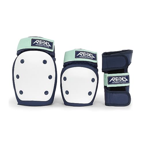 REKD Heavy Duty Triple Pad Set Schutz-Set Skateboard, Erwachsene, Unisex, Mehrfarbig (Blue/Mint), S REKD Heavy Duty Triple Pad Set Schutz-Set Skateboard, Erwachsene, Unisex, Mehrfarbig (Blue/Mint), S von Rekd