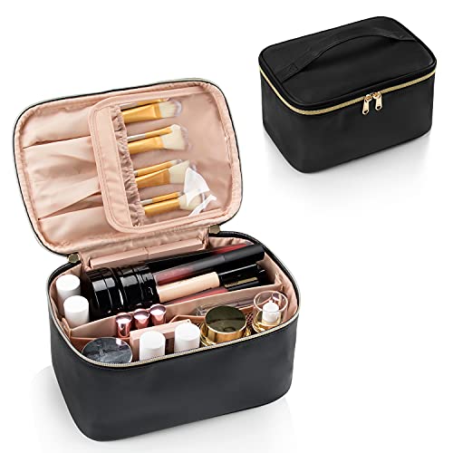 Kosmetiktasche Damen, Groß Make Up Tasche Reise Kosmetikkoffer für Frauen Travel Makeup Bag Cosmetic Bag mit Griff und Teiler von Relavel